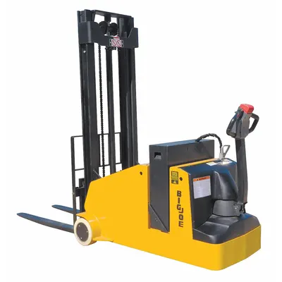 BIG JOE Stacker: 2,200 lb, 104 in Max Lifting Ht, Adj Fork, 42 in L x 4 in W Fork - Electric Counterbalanced Stackers
