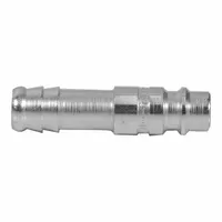 This steel quick-connect air coupling plug features a 3/8 in male hose barb fitting and ball locking type. Designed for pneumatic systems, it enables secure, quick-disconnect connections for air tools, hoses, and compressors in industrial applications