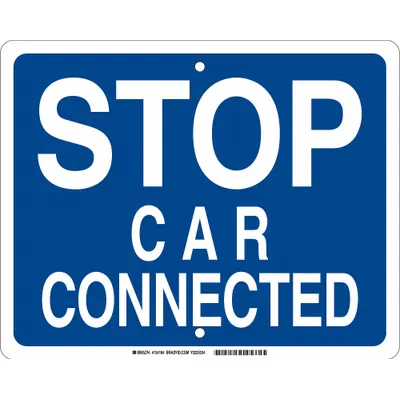 BRADY Railroad Sign: Blue, 12 in x 15 in Nominal Sign Size, High Intensity Prismatic (HIP) - Stop Car Connected Railroad Flag Signs