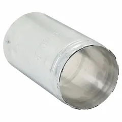 Steel gas vent pipe with outer galvanized steel and inner aluminum liner. Designed for Category I venting applications. Snap-lock connection for secure assembly. 6-inch diameter, 1-foot length.