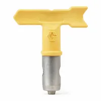 This reversible line striping tip is a replacement part for Graco Line Striper Model 243161. The 417 spray tip design allows clearing clogs by reversing the tip without removal. Used for applying paint stripes on pavement surfaces