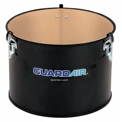 GUARDAIR Vacuum Drum: Open Head, 14 3/4 in Top Outside Dia, Steel - Pneumatic Vacuum Drums