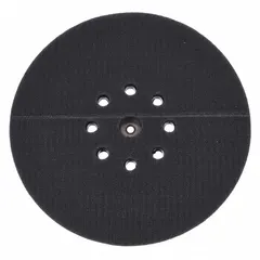 Round disc backup pad with a hard hook-and-loop surface for mounting abrasive discs. Designed for use with the BNR7231A sander. Suitable for material removal and finishing on wood, metal, and composite surfaces in industrial fabrication and woodworking.