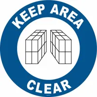 This 17 in x 17 in adhesive vinyl floor sign has a 0.012 in thickness and an anti-slip surface. It is designed for permanent mounting on floors to designate keep-area-clear zones in industrial facilities. The sign is not retroreflective and does not glow in the dark