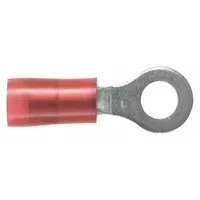 PANDUIT Ring Terminal: Red, Nylon Insulation, #10 Stud Size, 22 AWG to 18 AWG Wire Sizes, 600 V (MPN PN18-10R-C)