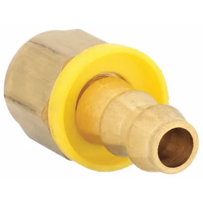 AEROQUIP Barbed Hydraulic Hose Fitting: -6 For Hose Dash Size, For 3/8 in Hose I.D. - Brass Barbed Hydraulic Hose Fittings