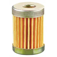Cartridge fuel filter for gasoline engines. Cellulose media. Outside diameter 11/16 in, inside diameter 5/16 in. Compatible with GM vehicles