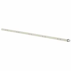 This prewired raceway strip provides 12 NEMA 5-15R outlets along a 6 ft length in a white PVC housing measuring 1 3/8 in W x 1 1/16 in H. It is a 1-circuit unit with one circuit breaker for overcurrent protection. Suitable for distributing power in labs, workstations, or light commercial interiors, it mounts directly to walls or workbenches.