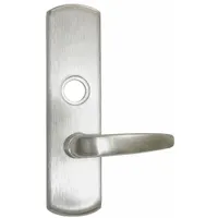 This VON DUPRIN mechanical exit device trim is a silver lever-style outside trim for exit push bars. Designed for right-hand reverse (RHR) doors, it is ADA compliant for barrier-free operation. Suitable for use in commercial buildings where exit devices require lever trim for access control integration