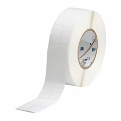 Nylon wraparound label, black on white, measuring 1 7/16 in x 13/16 in. Designed for wire diameters from 0.18 in to 0.46 in. Compatible with BBP11 printer series and requires IP-R4302 ribbon. Used for permanent identification of wires and cables in industrial environments.