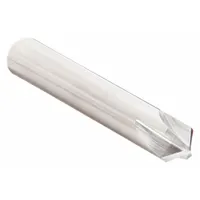 This KEO four-flute machine countersink is made from high-speed steel with a 90° included angle and a 3/4 in body diameter. The four-flute design reduces chatter and provides smooth cutting action. It is used for chamfering holes in metalworking and machining applications, typically to create a recess for screw heads