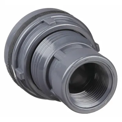 SPEARS Bulkhead Tank Fitting: PVC Body, 2 in Female NPT Threaded Inside - PVC Through-Wall Fittings