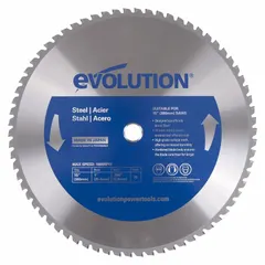 Carbide-tipped circular saw blade designed for cutting angle iron and other steel profiles. Suitable for fabrication, construction, and structural steel work. Features 70 teeth, 0.09-inch cut width, and 1-inch arbor.