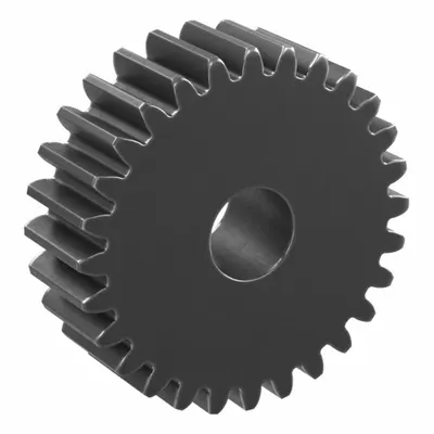 KHK GEARS Hubless Spur Gear: Module m 2, 28 Teeth, 15 mm Bore Dia, Black Oxide Coated Carbon Steel - Hubless Metric Spur Gears
