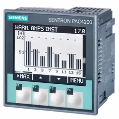 Three-phase energy meter for measuring active, reactive, and apparent power in industrial electrical systems. Operates on 95 to 240V AC or 110 to 340V DC with a current rating of 5 A and accuracy of ±0.20%. Suitable for switchboards, motor control centers, and distribution panels.