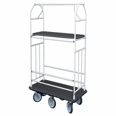 GLARO Bellman Cart: 1 in Frame Dia, 41 in Overall Lg, 25 in Overall Dp, 71 in Overall Ht - Condo Bellman Carts
