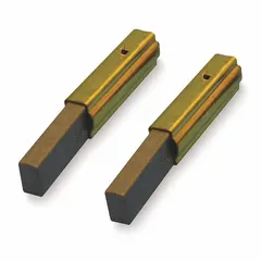 Replacement carbon brush set for compatible AMETEK LAMB motors. Restores electrical contact in motor commutators. Used in industrial vacuum systems, floor care equipment, and other motor-driven machinery requiring periodic brush replacement.