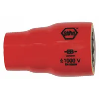 WIHA Insulated Socket: 1/2 in Drive Size, 1 1/8 in Socket Size, 1 5/8 in Overall Lg, 12-Point, Std (MPN 31720)
