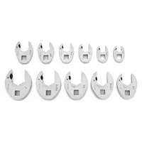 GEARWRENCH Crowfoot Socket Set: Alloy Steel, Chrome, 11 Tools, 3/8 in Drive Size, 6 Points (MPN 89118)
