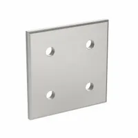 Joining Plate: Square Flat Plate, 45 Series, 86 mm x 86 mm x 6 mm, For 10 mm Slot Wd, 4 Holes, Gray (MPN 093VA9090)