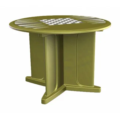CORTECH Table: 29 in Overall Ht, 48 in Overall Dia, Game Top Included, Ballast Accepted - Round X-Base Tables