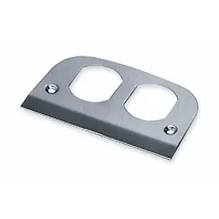 Rectangular floor box cover made of brushed aluminum with a silver finish. Designed for above-floor mounting to provide access to electrical connections in commercial and industrial settings. The cover protects wiring while offering a clean, low-profile appearance.