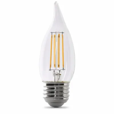 FEIT ELECTRIC Compact LED Bulb: Medium Screw (E26), LED, (CA) Candle Angled, CA10, 5.5 W Watt - Medium Screw Base (E26) Lamps
