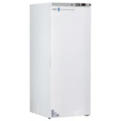 This cabinet maintains a stable temperature range of 20°C to 25°C, suitable for storing temperature-sensitive materials in laboratory and research environments. It operates on 115 V and includes six adjustable shelves. The right-hinge door provides access, with overall dimensions of 23 3/4 in width and 24 1/2 in depth.