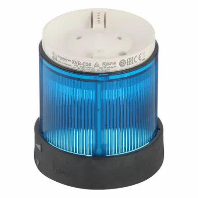 SCHNEIDER ELECTRIC Tower Light Module: Steady, 250V, Blue, 70 mm Overall Dia, 63 mm Overall Ht - Steady Light Modules