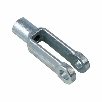 AZTEC Yoke End: Steel, Clear Zinc Plated, 3/4"-10 Tap Size, Right Hand - Forged Steel Yoke Ends for Lifting & Pulling