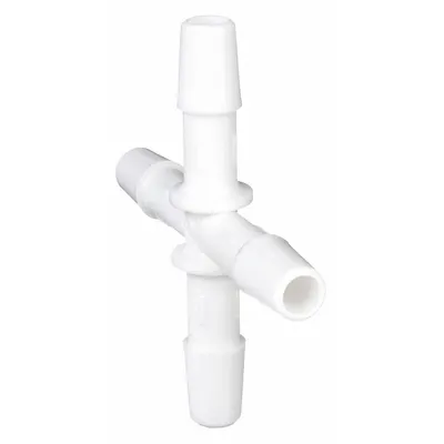 ELDON JAMES Barbed Cross: 1/16 in ID x 1/16 in ID x 1/16 in ID x 1/16 in ID size, Polypropylene - Standard Polypropylene Barbed Tube Fittings