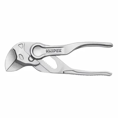 KNIPEX Tongue & Groove Pliers: Flat, Push Button, 3/4 in Max Jaw Opening, 4 in Overall Lg - Flat-Jaw Tongue & Groove Pliers