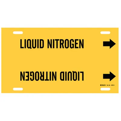 BRADY Liquid Nitrogen Strap-On Pipe Marker - Liquid Nitrogen Strap-On Pipe Markers