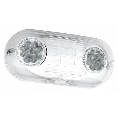 COMPASS Emergency Light: 2.72 W Lamp Watt, 3.6 W Emergency Watt, 120V AC, 2 Lamp Heads - Plastic Wet Location Emergency Lights