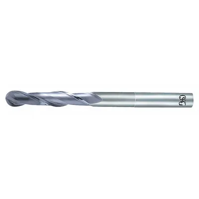 OSG Ball End Mill: Carbide, Diamond Coated, 2 Flute, 1/8" Mill Dia, 1/2" LOC - Carbide Ball End Mills for Graphite & Carbon Fiber