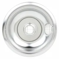 OEM replacement drip bowl for Frigidaire ovens. Designed to catch spills and drips beneath the burner or heating element, helping maintain a clean oven interior