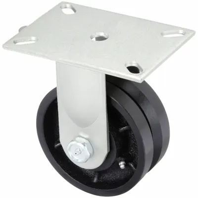 OEM Plate Caster: Rigid - V-Groove Track-Wheel Plate Casters