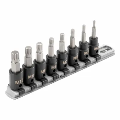 TEKTON SIB91104 Impact Bit Socket Set, 8-Piece, 3/8 in Drive, Triple Square Tip - Multi-Tip Shape Impact Bit Socket Sets