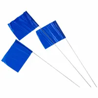 Marking Flag: 4 in x 5 in Flag Size (HxW), 30 in Staff Ht, Blue, Buried Electric Line, Solid, 100 PK (MPN 98175)