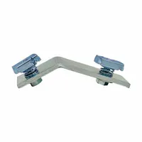 Steel angle plate with two 9/16 in diameter holes and a 45-degree corner angle, finished in silver. Used for structural support connections in framing, racking, and mechanical support systems