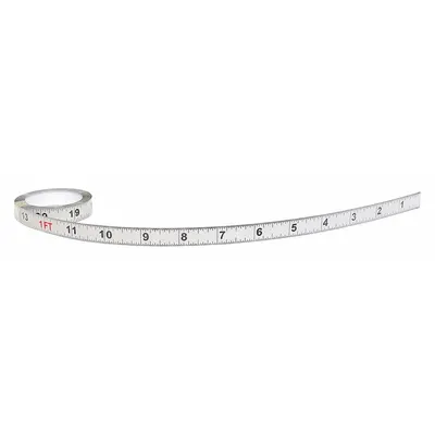 US TAPE Adhesive Backed Tape Measure: SAE, Inch, Decimal, Right to Left, 1/2 in Overall Wd - Inch Adhesive Tape Measures