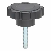 INNOVATIVE COMPONENTS Hand Knob: 8 Point, Plastic w/ Steel Thread, 5/16"-18 Thread, 2.38 in Dia (MPN GN5C1750F6---21)