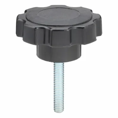 INNOVATIVE COMPONENTS Hand Knob: 8 Point, Plastic w/ Steel Thread, 5/16"-18 Thread - 8-Arm Knobs with Threaded Stud