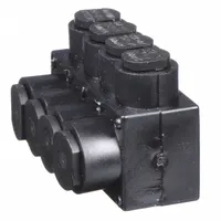 BURNDY Multitap Connector: 4 Port, Single-Sided Entry, 14 AWG – 4 AWG Wire Size, Black (MPN 1PL44)