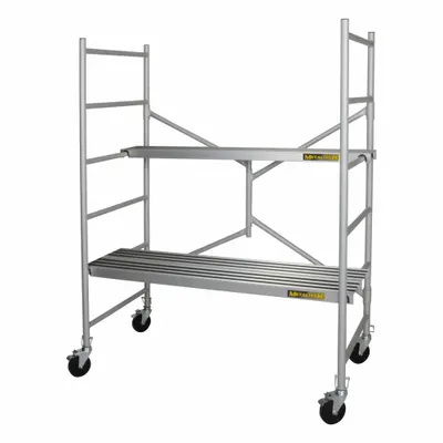 METALTECH Scaffold: Aluminum, 11.8 in to 6 ft, 56.5 in x 29 in - Foldable Scaffolds