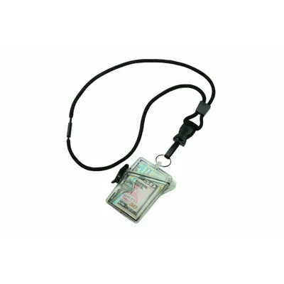 SKILCRAFT Badge Holder: Pouch, Vertical, 36 in Lanyard Strap Lg, Plastic - Lanyards, Cords, & Chains for Badges