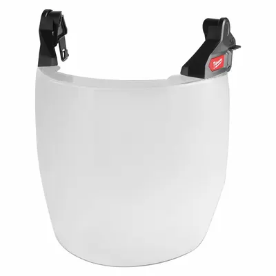 MILWAUKEE Face Shield: Anti-Fog/Scratch-Resistant, Reusable/X-Ray Detectable - Milwaukee Face Shield Assemblies for Hard Hats
