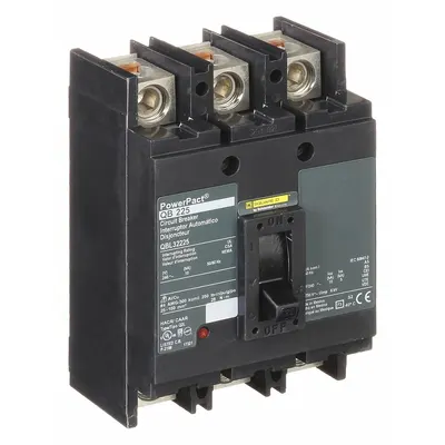 SQUARE D Molded Case Circuit Breaker: 225 A Amps, 10kA at 240V AC, Fixed, Line/Load Lug - Q-Frame Square D Molded Case Circuit Breakers