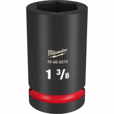 MILWAUKEE Deep Impact Socket: 1 in Drive Size, SAE, 1 3/8 in Socket Size, 6-Point - 1" Drive Impact Sockets