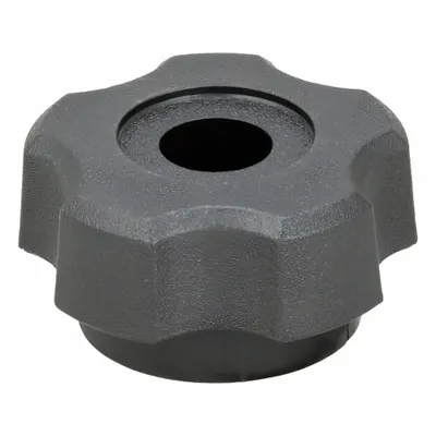 INNOVATIVE COMPONENTS Hand Knob: 5 Point, Plastic w/ Steel Thread, 5/16"-18 Thread - 5-Arm Knobs with Threaded Through-Hole